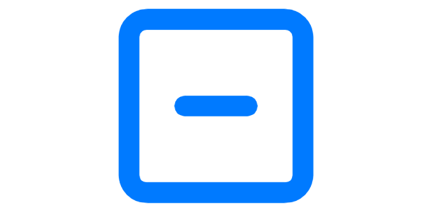 A blue and white square with a minus sign

Description automatically generated