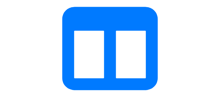 A blue and white square with two white rectangles

Description automatically generated