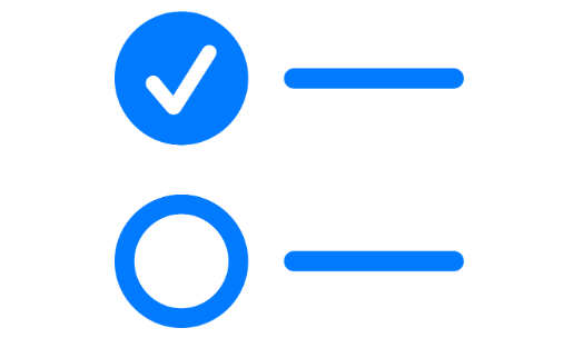 A blue check mark and circle with lines

Description automatically generated