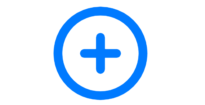 A blue circle with a plus sign

Description automatically generated