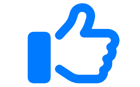 A blue thumb up symbol

Description automatically generated